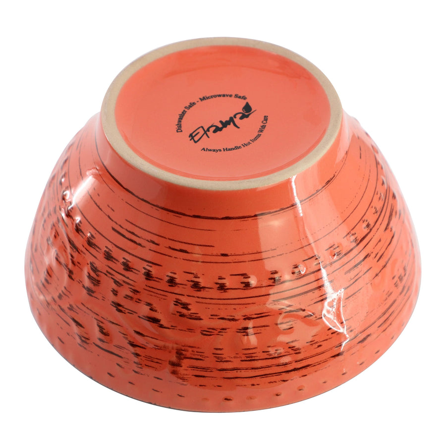Elama Malibu Jasper 16-Piece Stoneware Dinnerware Set, Reactive Glaze Orange - Service for 4