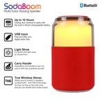Supersonic SodaBoom SC-2335BT Multi-Color Glowing Bluetooth Speaker, Red LED