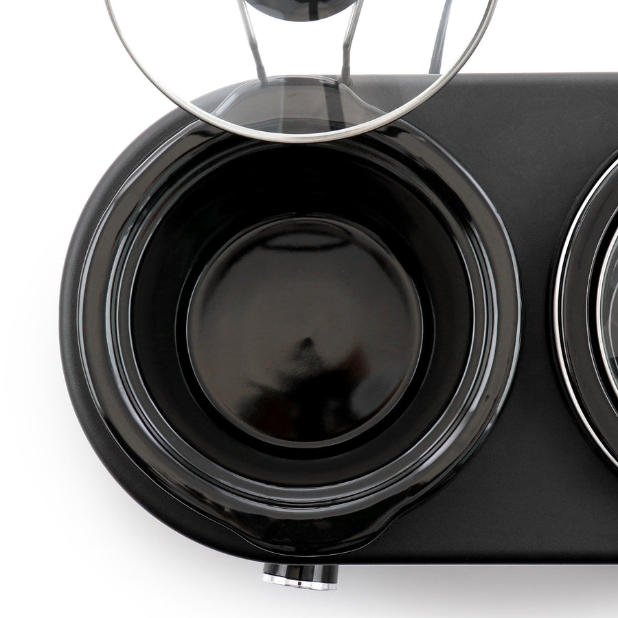 Top view of a 1.5 quart removable ceramic crock in the buffet server