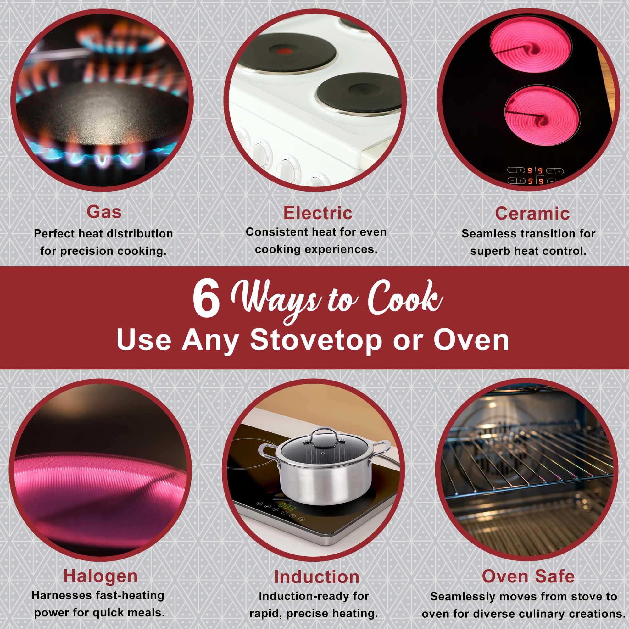 Brentwood B-DUH22L 4-Quart 3-Ply Hybrid Non-Stick Stainless Steel Dutch Oven with Tempered Glass Lid - Induction Ready