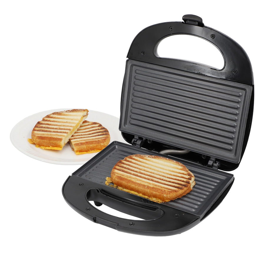 MegaChef Compact Electric Panini Press and Sandwich Maker, Black