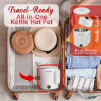 Brentwood KT-1504W Collapsible Stainless Steel Cordless Electric Travel Kettle & Hot Pot - White, 650W, 27oz