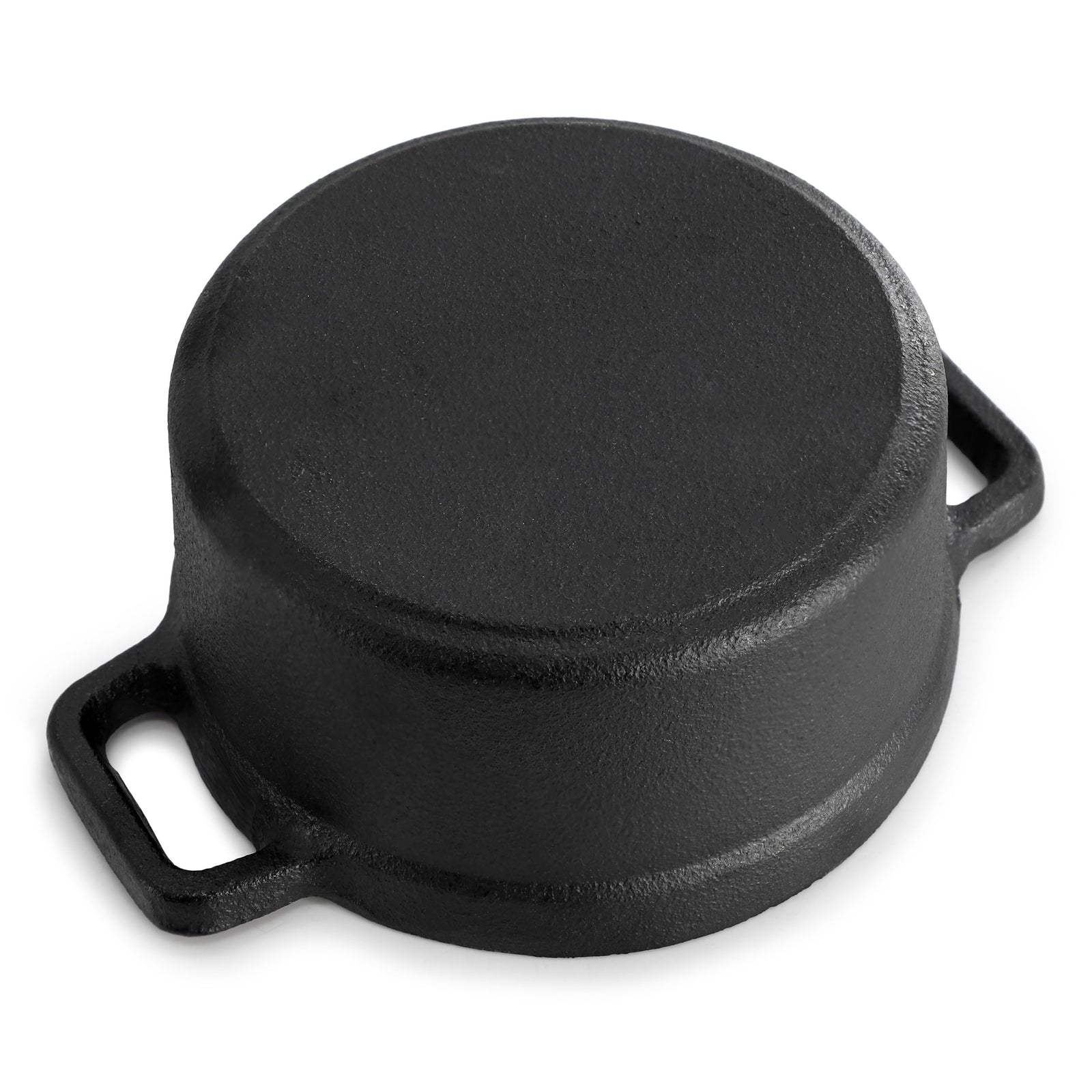 MegaChef 8 oz Pre-Seasoned Cast Iron Mini Dutch Oven with Birch Wood Serving Tray
