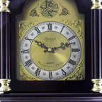 Bedford Clock Collection 26" Antique Mahogany Cherry Oak Chiming Wall Clock – Quartz Movement with Swinging Pendulum & Roman Numeral Dial