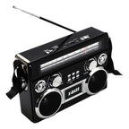 Supersonic SC-1097BT Retro 3-Band Bluetooth Radio with Flashlight, Rechargeable, Black