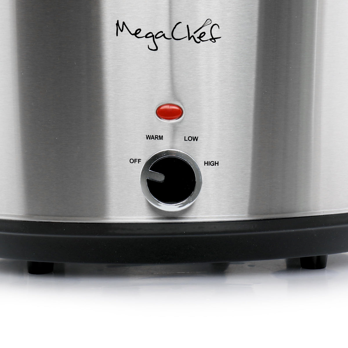 MegaChef MCSL-3000 8-Quart Oval Slow Cooker with 0.6-Quart Mini Warmer, Brushed Stainless Steel, Removable Ceramic Crock, Glass Lids