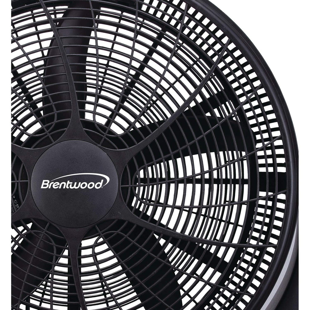 Brentwood Kool Zone F-20BKR 20 Inch High Velocity Floor Fan with 3 Speeds, Black