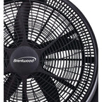 Brentwood Kool Zone F-20BKR 20 Inch High Velocity Floor Fan with 3 Speeds, Black