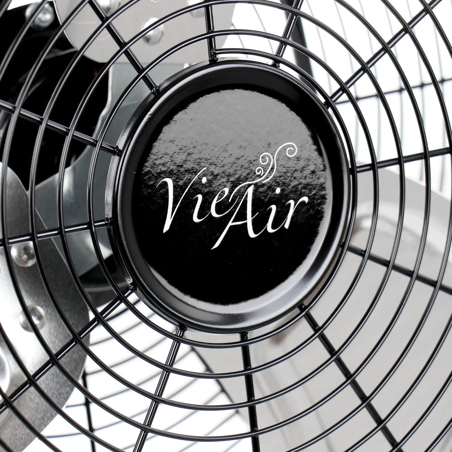 Vie Air 20 Inch Twin Pack Industrial High-Velocity Tilting Metal Floor Fans, 3-Speed, Black (2 Fans)