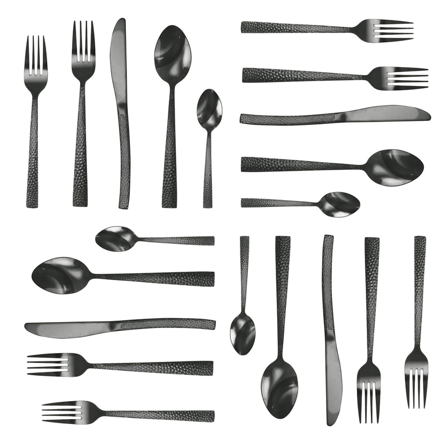 MegaChef Baily 20-Piece Black Stainless Steel Flatware Set, Service for 4