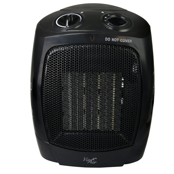 Vie Air VA-708B 1500W Portable Ceramic Heater with Adjustable Thermostat, Black