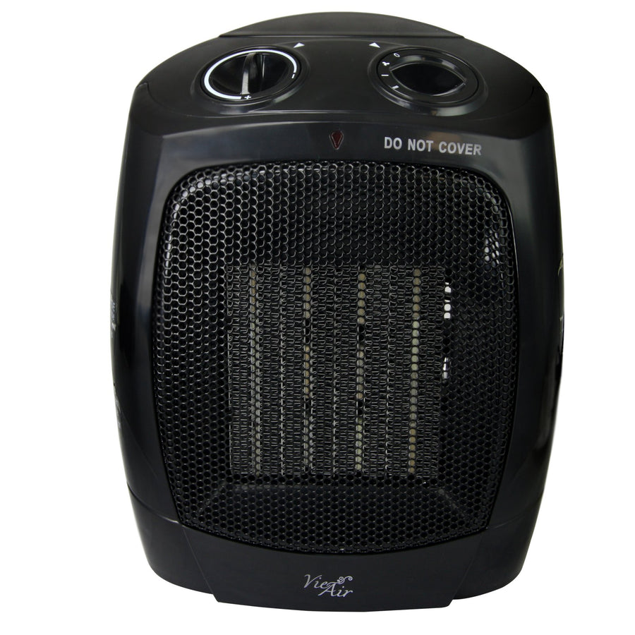 Vie Air VA-708B 1500W Portable Ceramic Heater with Adjustable Thermostat, Black