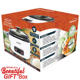 Brentwood TS-600S White Rice Cooker and Food Steamer with Steam Tray, 10 Cups Cooked