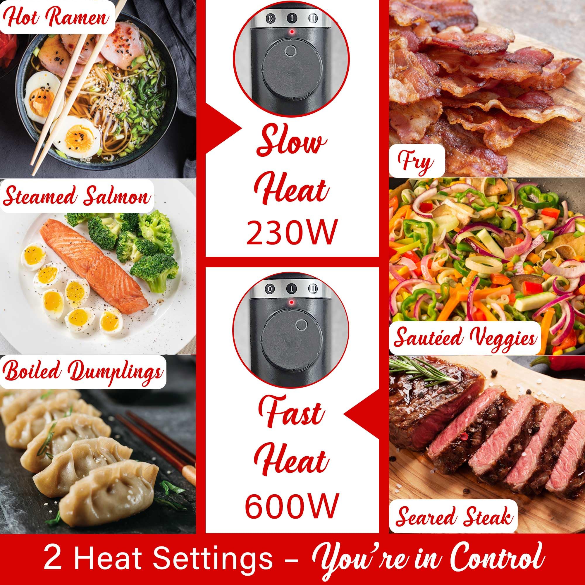 Brentwood HPS-3150BK 1.5L Multi-Function Electric Hot Pot Cooker with Steamer - Black