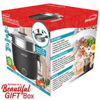 Brentwood HPS-3172BK 1.5 L Multi-Function Electric Hot Pot Cooker with Steamer, Black