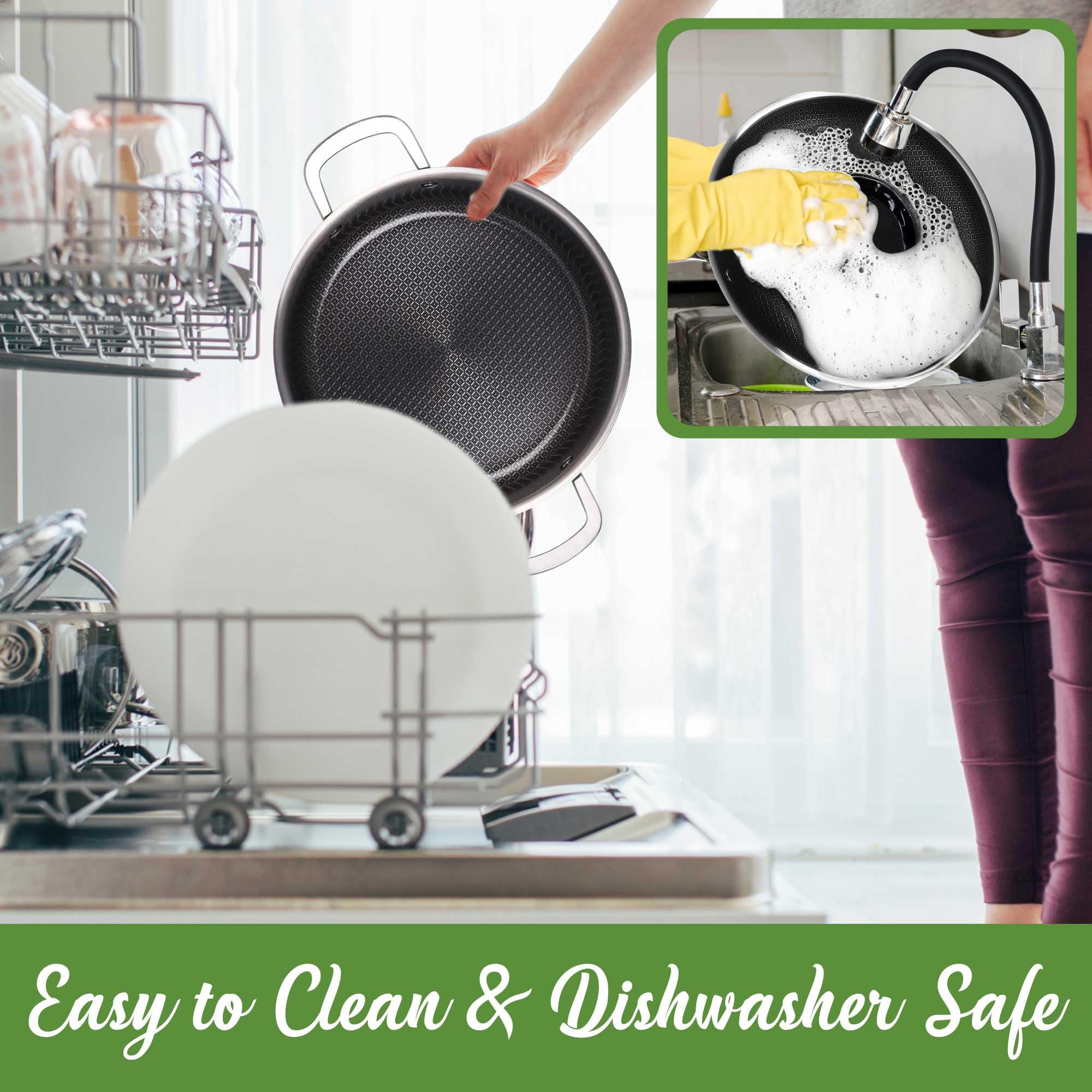 Brentwood B-DUH26L 6-Quart 3-Ply Hybrid Non-Stick Stainless Steel Dutch Oven with Glass Lid