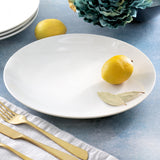 Elama Professional 12-Piece 10.5in Porcelain Dinner Plate Set, White