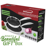 Brentwood B-FH2024 8 Inch and 9.5 Inch Hybrid Non-Stick Stainless Steel Frying Pan Set
