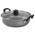 Gibson Everyday Highberry 12" Nonstick All-Purpose Pan with Glass Lid – Grey, PFOA-Free Deep Sauté Pan