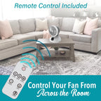 Brentwood 6" 3-Speed Oscillating Desktop Fan – White with Remote, Timer & Auto Shut-Off