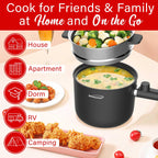 Brentwood HPS-3150BK 1.5L Multi-Function Electric Hot Pot Cooker with Steamer - Black