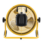Vie Air 12-Inch Rechargeable Indoor/Outdoor Weatherproof Floor Fan – IPX4 Water-Resistant, Cordless Patio & Garage Cooling, Yellow