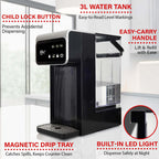 Brentwood KT-2300DBK 3 Liter 1800W Digital Instant Hot Water Dispenser - Black, 7 Temperature Presets with Child Safety Lock