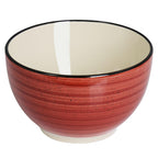 Elama Gia 24-Piece Stoneware Dinnerware Set – Red, Service for 6 with Plates, Soup Bowls & Cereal Bowls (Microwave & Dishwasher Safe)