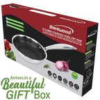 Brentwood B-FH20 8-Inch 3-Ply Hybrid Non-Stick Stainless Steel Frying Pan - Induction Ready, Oven Safe to 570°F, Metal Utensil Safe