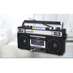 Supersonic Retro 4-Band Radio and Cassette Player with Bluetooth, Black
