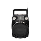SuperSonic SC-1390BT portable 4-band AM/FM/shortwave Bluetooth radio with handle, black
