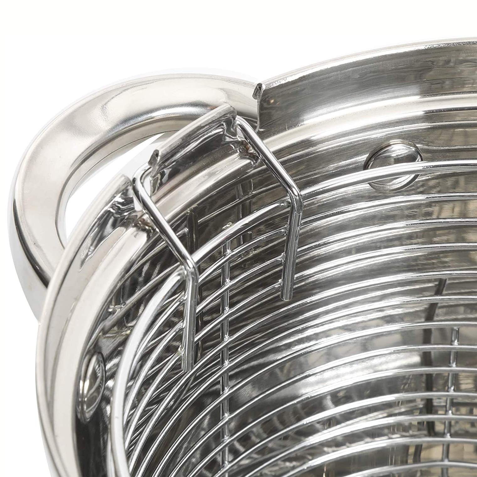 Oster Sangerfield 91537.03 Stainless Steel Stovetop Fry Pot Set, 3.65 Quart 3-Piece