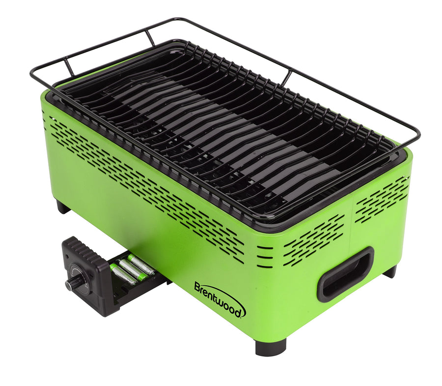 Brentwood BBF-31G Smokeless Portable Charcoal BBQ Grill, Non-Stick, Green