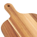 Acacia Wood Charcuterie Board with Handle, 11.5 Inch Rectangle Cheese and Serving Board, Natural, Elama