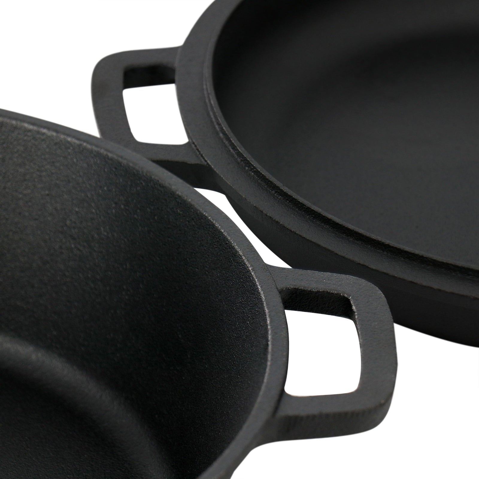 Megachef 10.5-Inch 2-in-1 Pre-Seasoned Cast Iron Skillet & Fry Pan Set