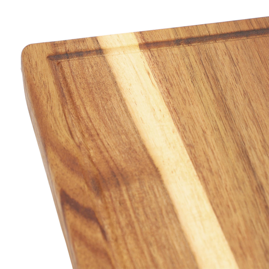 MegaChef MC-A143 3-Piece Acacia Wood Cutting, Prep and Serving Board Set, 16.5 in, 11.3 in and 5.5 in Boards, Natural Brown