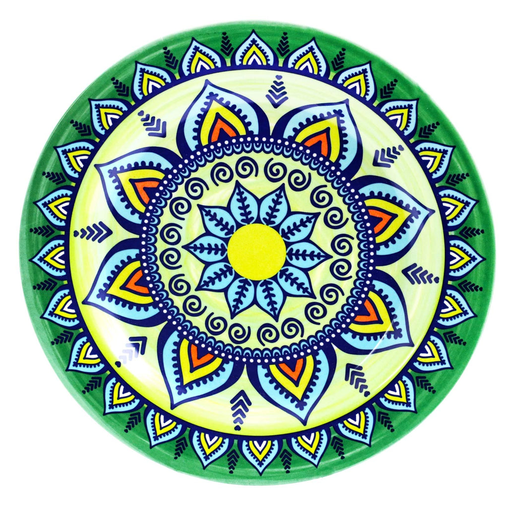 Elama Zen Green Mozaik 16-Piece Stoneware Dinnerware Set – Bohemian Mosaic | Service for 4
