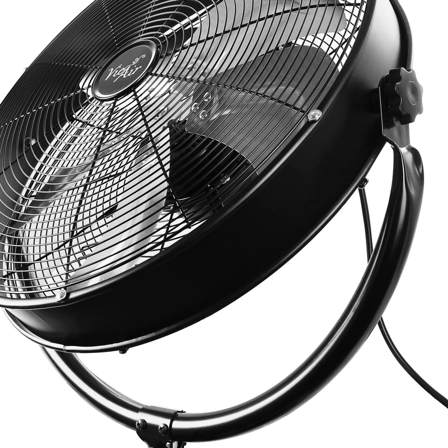 Vie Air VA-20PMC 20 Inch Industrial Metal Drum Fan, 3-Speed 360 Degree Tilting Pedestal
