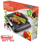 Brentwood TS-643BK 1200W Electric Smokeless Indoor Grill - Black, 12.6 x 10 Inch Ceramic Non-Stick, 200-425°F Adjustable