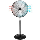 Vie Air 30 Inch Industrial Heavy Duty Oscillating Metal Pedestal Stand Fan, 3-Speed