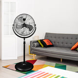 Vie Air VA-20PMC 20 Inch Industrial Metal Drum Fan, 3-Speed 360 Degree Tilting Pedestal