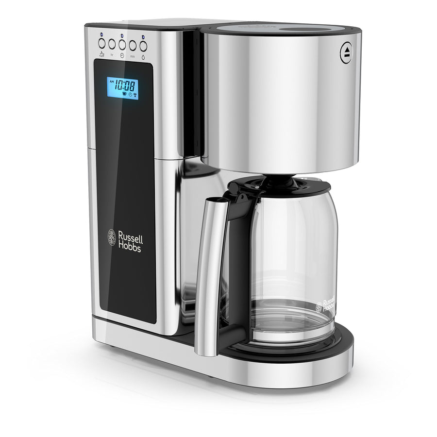 Russell Hobbs CM8100BKR 8-Cup Programmable Coffeemaker, Black & Stainless