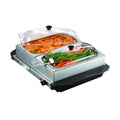 Brentwood BF-215 brushed stainless steel 3-quart two-pan buffet server and warming tray