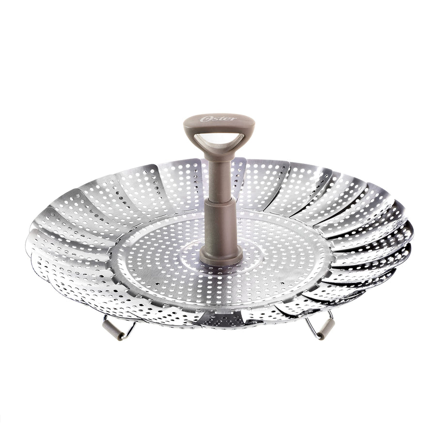 Oster Sangerfield Stainless Steel Expandable Steamer Insert, 7 to 10.5 Inches, Collapsible Steamer Basket