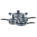 Brentwood BPS-207G 7-piece gray granite nonstick aluminum cookware set