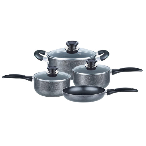 Brentwood BPS-207G 7-piece gray granite nonstick aluminum cookware set