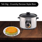 Brentwood TS-1020S 10-Cup Stainless Steel Persian Rice Cooker – Crunchy Tahdig with Timer