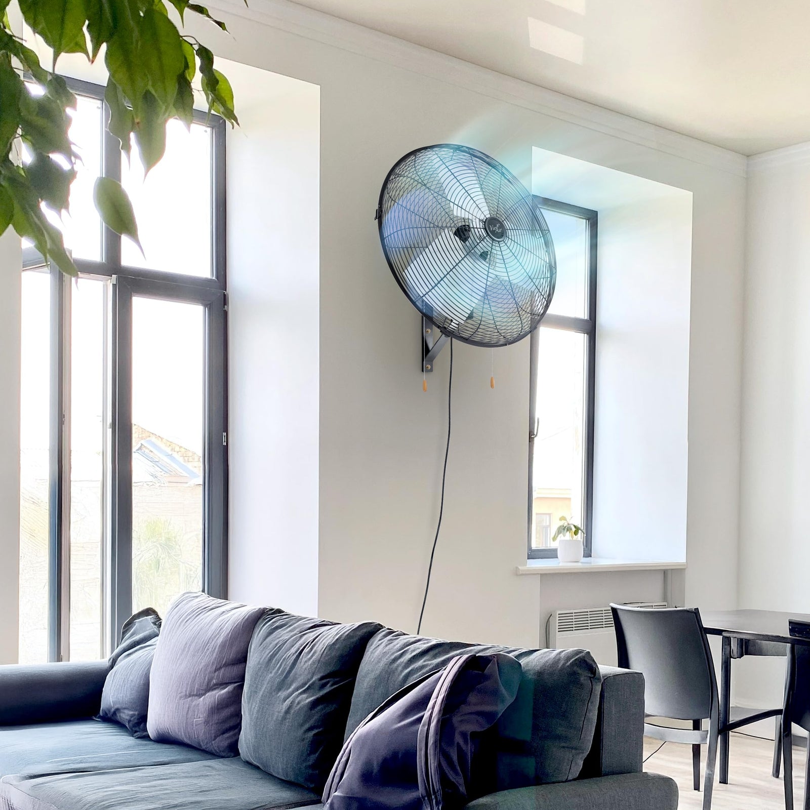 Vie Air 20 Inch Indoor Oscillating Heavy Duty Metal Wall Fan, 3-Speed with 90 Degree Oscillation