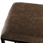 Elama Faux Leather Adjustable Bar Stool Set of 2 – Brown with Black Base (ELM-2102)