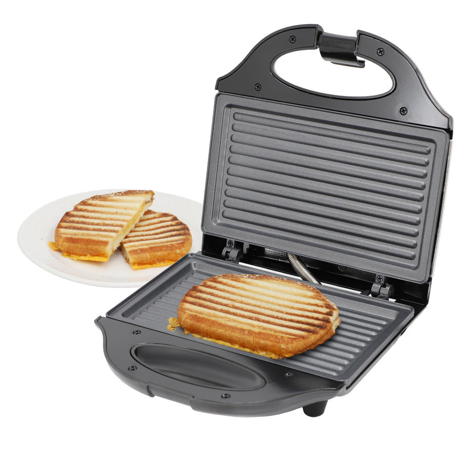 MegaChef MC-C008 750W Compact Nonstick Aluminum Panini Press with Grill Plates